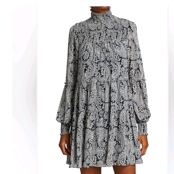 Cinq a Sept PAISLEY Print Minidress Dress Size 8 - Picture 1 of 9